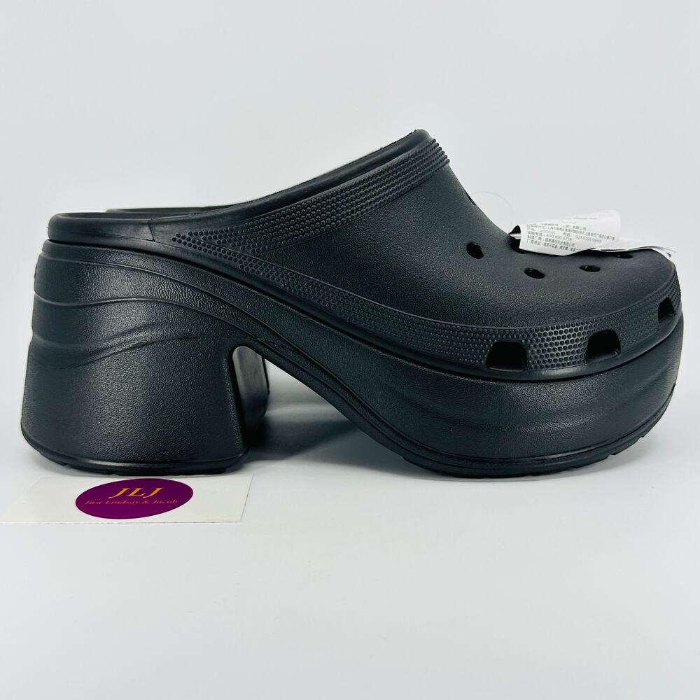 Crocs Siren Clog Black Slip On Platform Shoes 208547 Size 13 Women's / 11 Men's